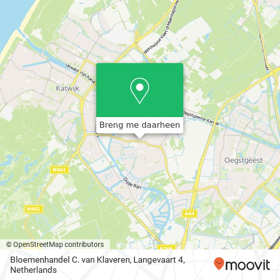 Bloemenhandel C. van Klaveren, Langevaart 4 kaart