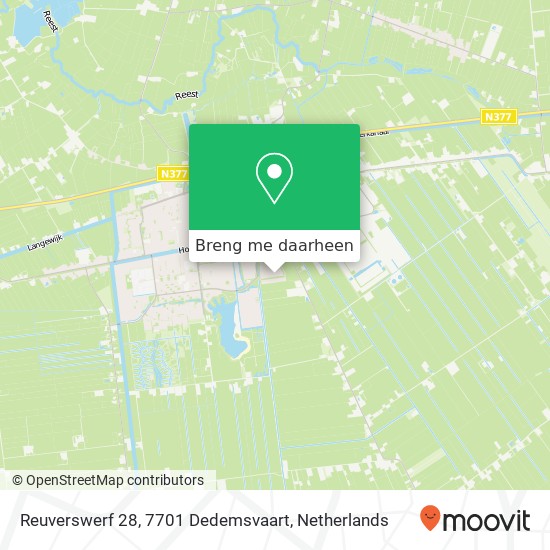 Reuverswerf 28, 7701 Dedemsvaart kaart