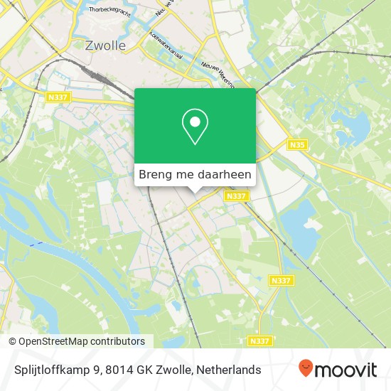 Splijtloffkamp 9, 8014 GK Zwolle kaart