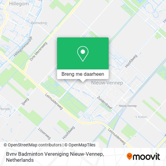 Bvnv Badminton Vereniging Nieuw-Vennep kaart
