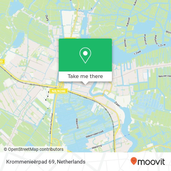 Krommenieërpad 69, 1521 HA Wormerveer kaart