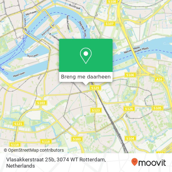 Vlasakkerstraat 25b, 3074 WT Rotterdam kaart