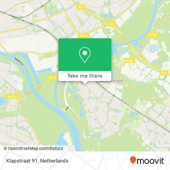 Klapstraat 91, 6931 CG Westervoort kaart