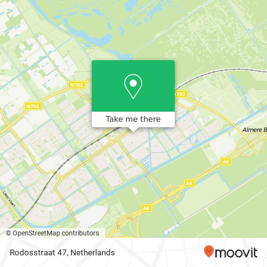 Rodosstraat 47, 1339 VG Almere-Buiten kaart