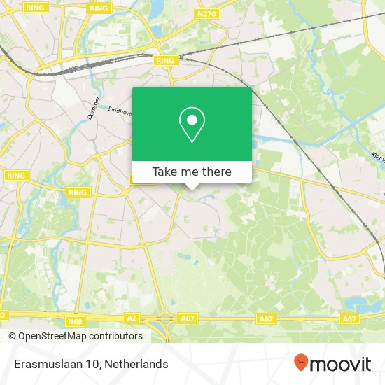 Erasmuslaan 10, 5645 GA Eindhoven kaart