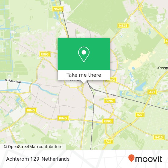 Achterom 129, 1211 NX Hilversum kaart