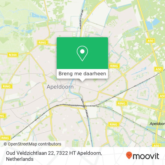 Oud Veldzichtlaan 22, 7322 HT Apeldoorn kaart