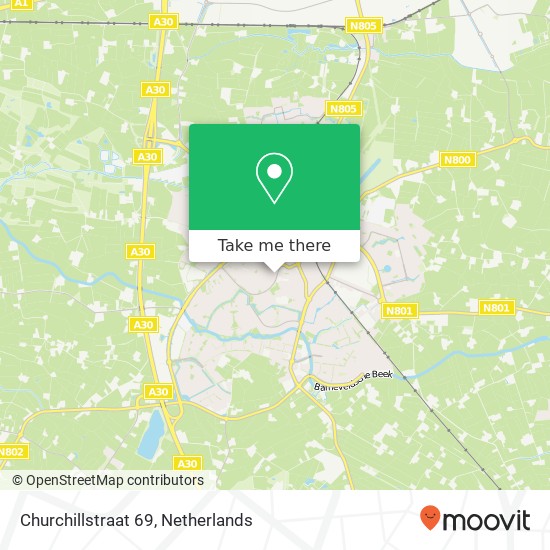 Churchillstraat 69, 3772 KV Barneveld kaart