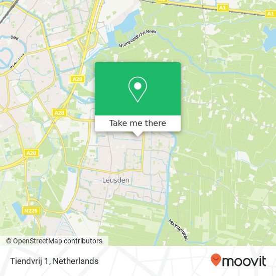 Tiendvrij 1, 3831 PX Leusden kaart