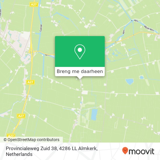 Provincialeweg Zuid 38, 4286 LL Almkerk kaart