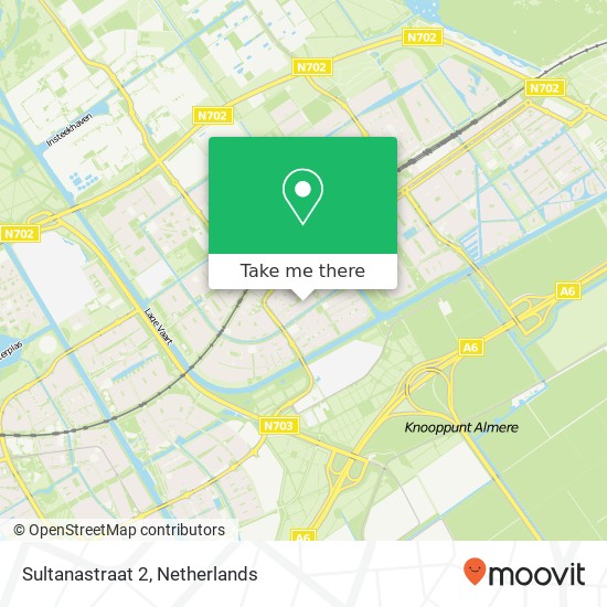 Sultanastraat 2, 1338 PE Almere-Buiten kaart