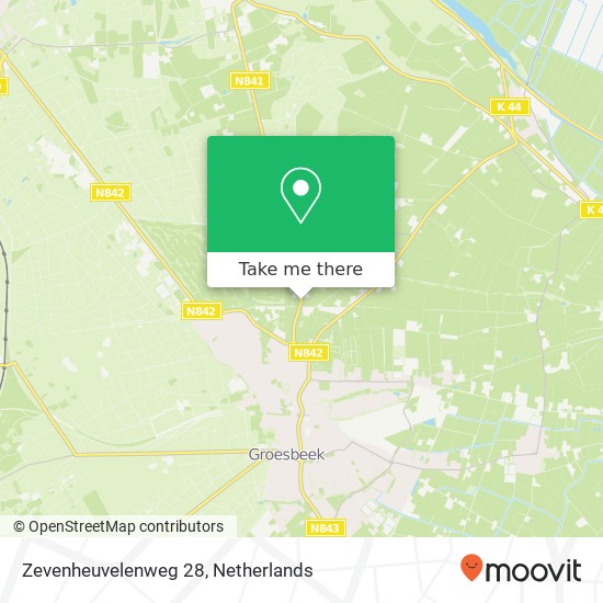 Zevenheuvelenweg 28, 6561 ES Groesbeek kaart