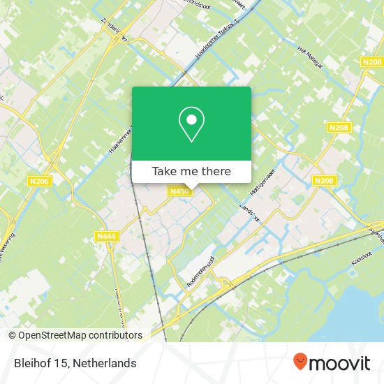 Bleihof 15, 2215 XS Voorhout kaart