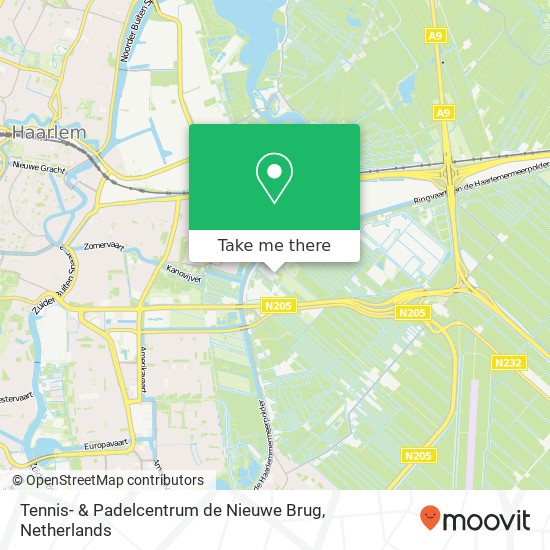 Tennis- & Padelcentrum de Nieuwe Brug, Vijfhuizerdijk 204A kaart