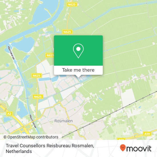 Travel Counsellors Reisbureau Rosmalen kaart