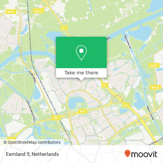 Eemland 5, 5235 LS 's-Hertogenbosch kaart