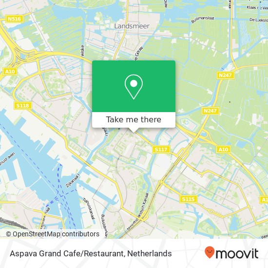 Aspava Grand Cafe / Restaurant, Bezaanjachtplein 241 kaart