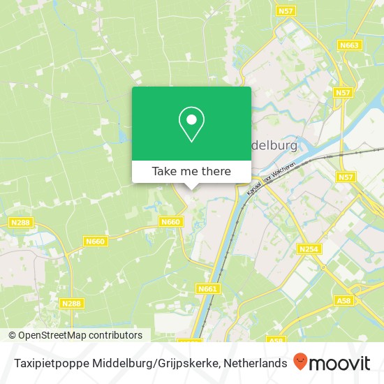 Taxipietpoppe Middelburg / Grijpskerke kaart
