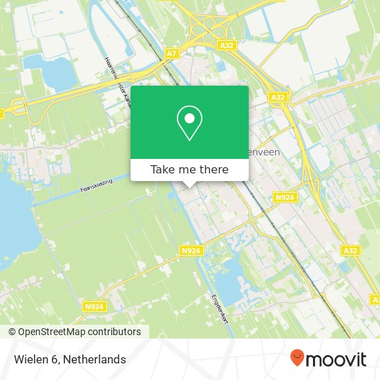 Wielen 6, 8446 LE Heerenveen kaart