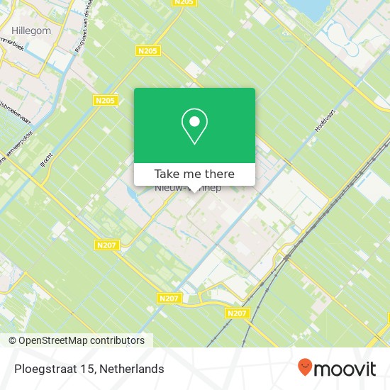 Ploegstraat 15, 2151 BL Nieuw-Vennep kaart