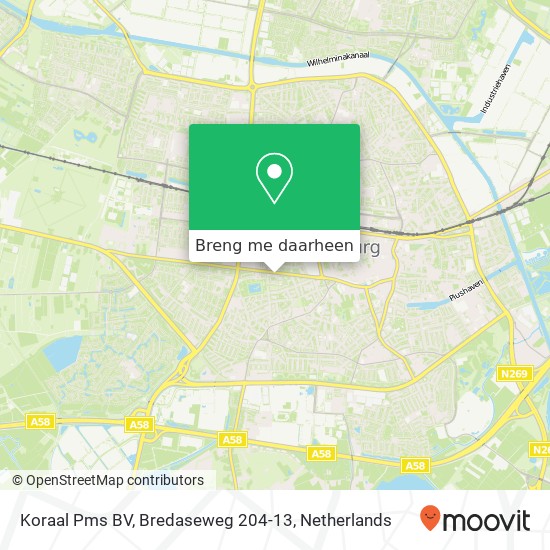 Koraal Pms BV, Bredaseweg 204-13 kaart
