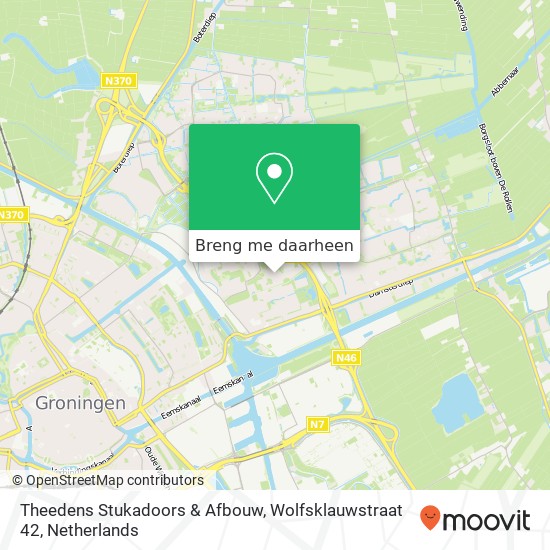 Theedens Stukadoors & Afbouw, Wolfsklauwstraat 42 kaart