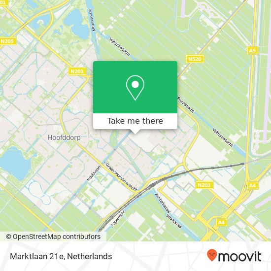 Marktlaan 21e, 2132 DL Hoofddorp kaart