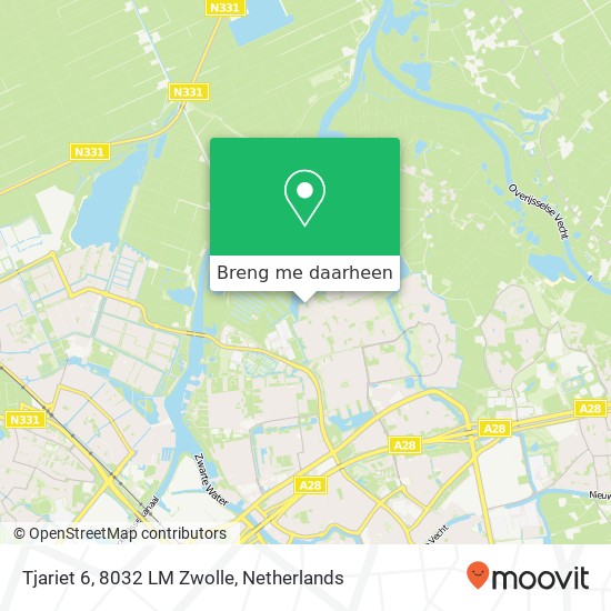 Tjariet 6, 8032 LM Zwolle kaart