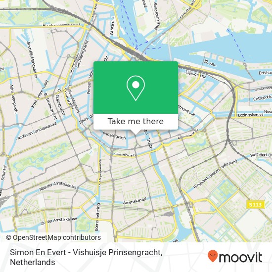 Simon En Evert - Vishuisje Prinsengracht kaart