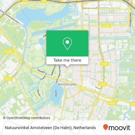 Natuurwinkel Amstelveen (De Halm) kaart