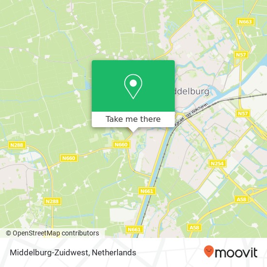 Middelburg-Zuidwest kaart