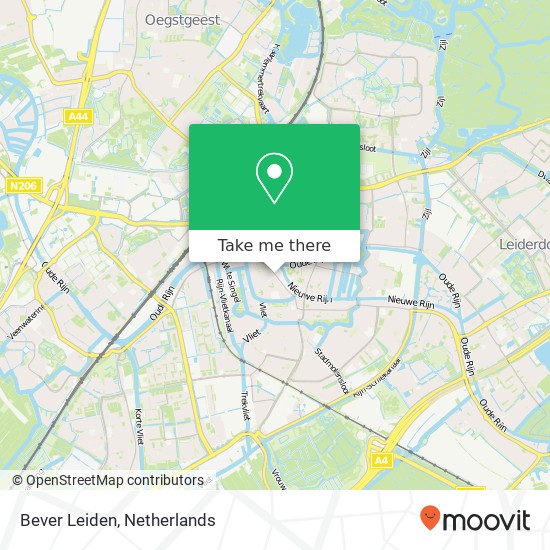 Bever Leiden kaart