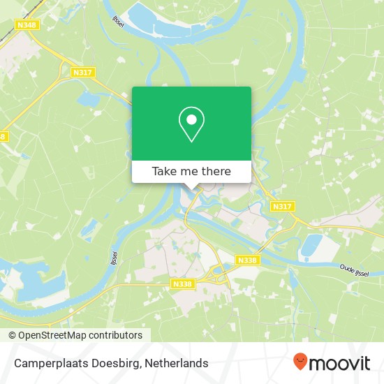 Camperplaats Doesbirg kaart