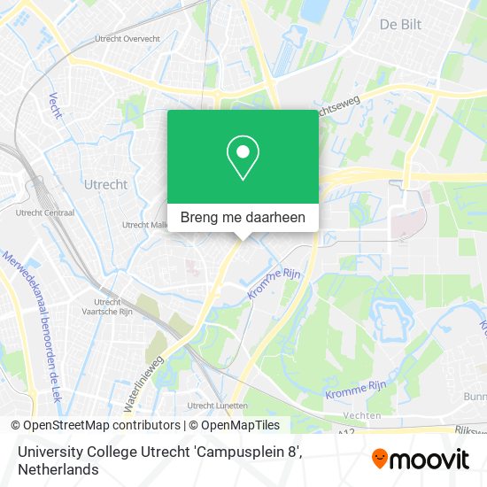 University College Utrecht 'Campusplein 8' kaart