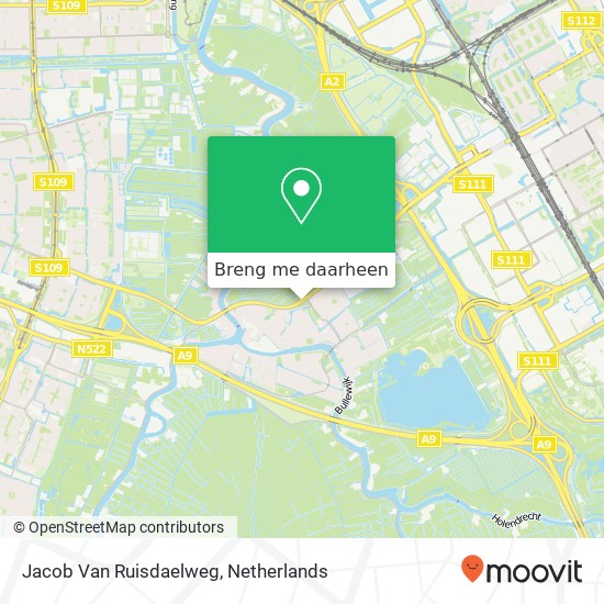 Jacob Van Ruisdaelweg kaart