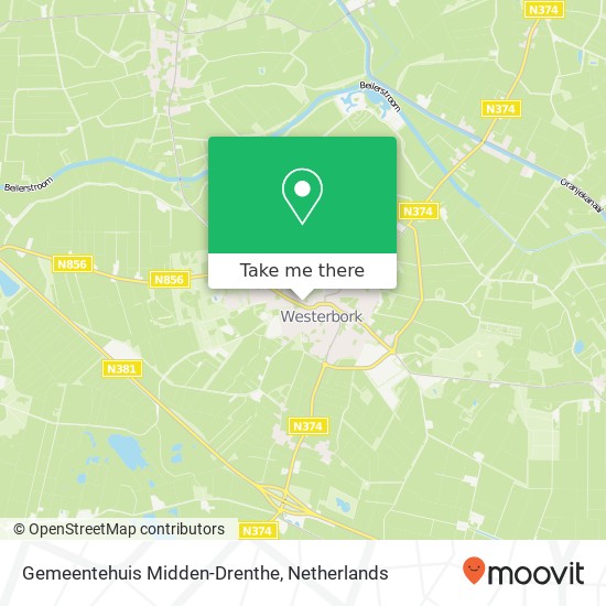 Gemeentehuis Midden-Drenthe kaart
