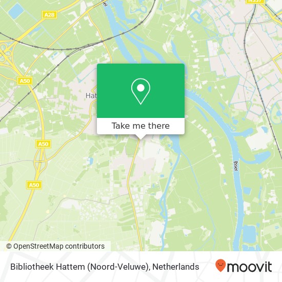 Bibliotheek Hattem (Noord-Veluwe) kaart