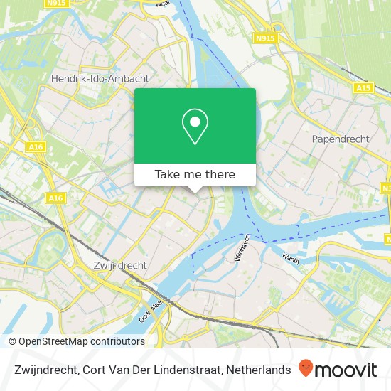 Zwijndrecht, Cort Van Der Lindenstraat kaart