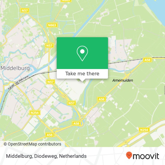 Middelburg, Diodeweg kaart