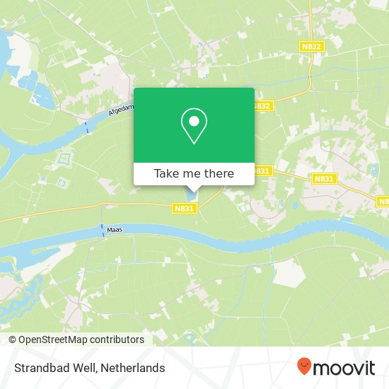 Strandbad Well kaart