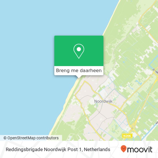 Reddingsbrigade Noordwijk Post 1 kaart