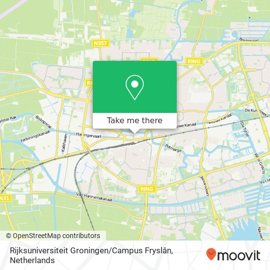 Rijksuniversiteit Groningen / Campus Fryslân kaart