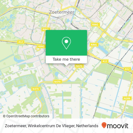 Zoetermeer, Winkelcentrum De Vlieger kaart