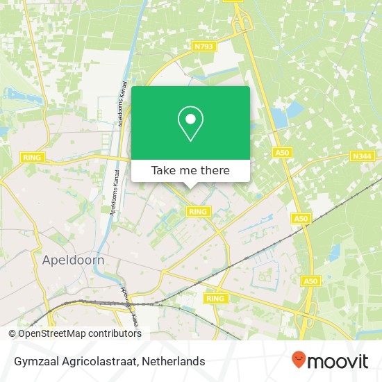 Gymzaal Agricolastraat kaart