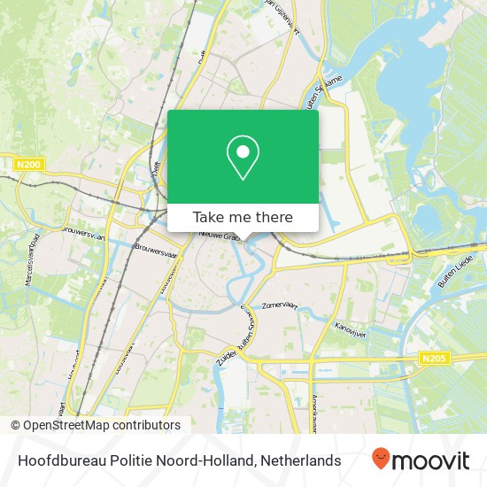 Hoofdbureau Politie Noord-Holland kaart