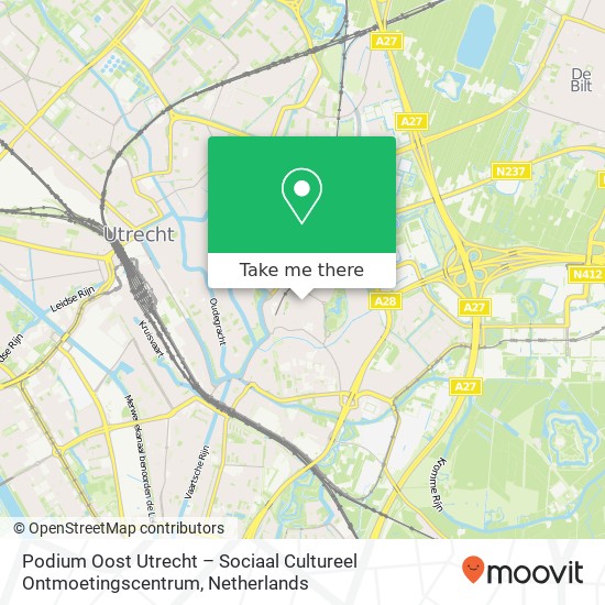 Podium Oost Utrecht – Sociaal Cultureel Ontmoetingscentrum kaart