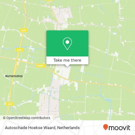 Autoschade Hoekse Waard kaart