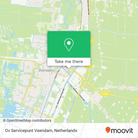 Ov Servicepunt Veendam kaart