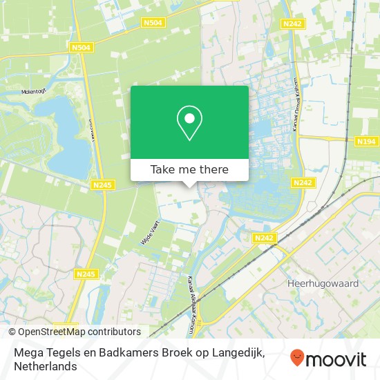 Mega Tegels en Badkamers Broek op Langedijk, Middelmoot 6 kaart