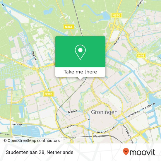 Studentenlaan 28, 9741 CD Groningen kaart